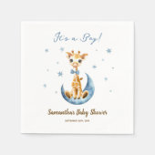 Waterverf Baby Giraffe Het is een Boy Baby shower Servet (Voorkant)