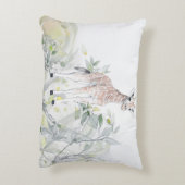 Waterverf Baby Giraffe met loof Accent Kussen (Achterkant (Verticaal))