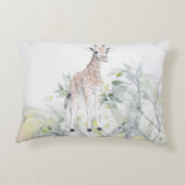 Waterverf Baby Giraffe met loof Accent Kussen (Achterkant)