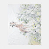 Waterverf Baby Giraffe met loof Fleece Deken (Voorkant)