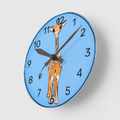 Waterverf Baby Giraffe Ronde Klok (Hoek)