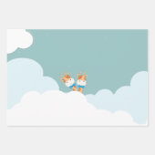 Waterverf Baby Giraffe Safari tweeling Birthday Inpakpapier Vel (Voorkant 2)