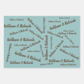 Waterverf Baby Giraffe Safari tweeling Birthday Inpakpapier Vel (Voorkant)