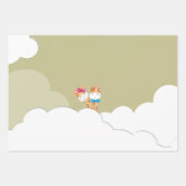 Waterverf Baby Giraffe Safari tweeling Birthday Inpakpapier Vel (Voorkant 2)