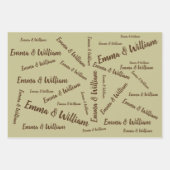 Waterverf Baby Giraffe Safari tweeling Birthday Inpakpapier Vel (Voorkant)