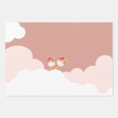 Waterverf Baby Giraffe Safari tweeling Birthday Inpakpapier Vel (Voorkant 2)