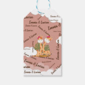 Waterverf Baby Giraffe Safari Twins Birthday Cadeaulabel (Voorkant)