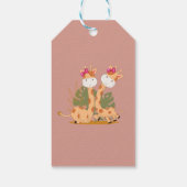 Waterverf Baby Giraffe Safari Twins Birthday Cadeaulabel (Achterkant)