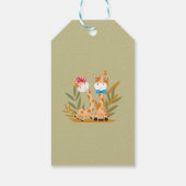 Waterverf Baby Giraffe Safari Twins Birthday Cadeaulabel (Achterkant)