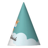 Waterverf Baby Giraffe Safari Twins Birthday Feesthoedjes (Voorkant)