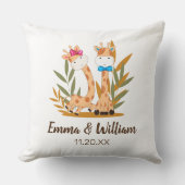 Waterverf Baby Giraffe Safari Twins Birthday Kussen (Voorkant)