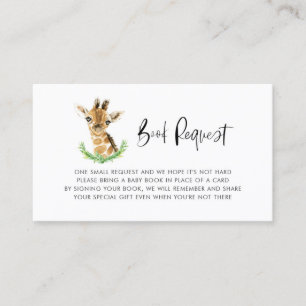 Waterverf Baby Giraffe Shower Book Request Kaart Visitekaartje