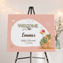 Waterverf Baby Giraffe, Welkom bij Baby shower