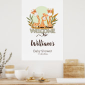 Waterverf Baby Giraffe, Welkom bij Baby shower Poster (Keuken)