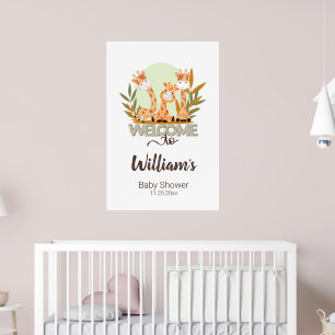 Waterverf Baby Giraffe, Welkom bij Baby shower Poster