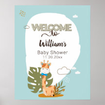Waterverf Baby Giraffe, Welkom bij Baby shower