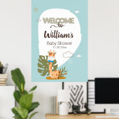 Waterverf Baby Giraffe, Welkom bij Baby shower Poster (Thuiskantoor)