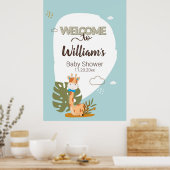 Waterverf Baby Giraffe, Welkom bij Baby shower Poster (Keuken)