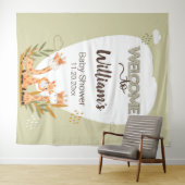 Waterverf Baby Giraffe, Welkom bij Baby shower Wandkleed (In Situ (horizontaal))