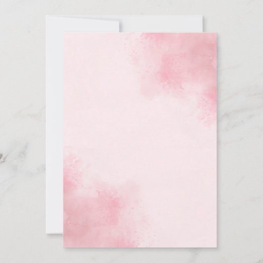 Waterverf Baby Girl Uitnodiging (Achterkant)