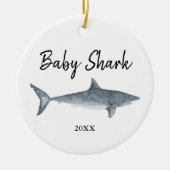 Waterverf Baby Haaien Aangepast Doo Doo Doo Keramisch Ornament (Voorkant)