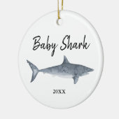 Waterverf Baby Haaien Aangepast Doo Doo Doo Keramisch Ornament (Links)