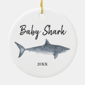 Waterverf Baby Haaien Aangepast Doo Doo Doo Keramisch Ornament (Achterkant)