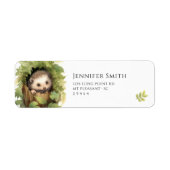 Waterverf Baby Hedgehog Baby shower adreslabel Etiket (Voorkant)
