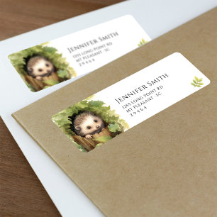 Waterverf Baby Hedgehog Baby shower adreslabel Etiket