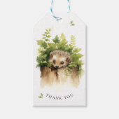 Waterverf Baby Hedgehog Baby shower Cadeaulabel (Voorkant)