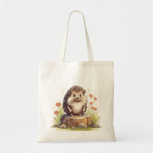 Waterverf Baby Hedgehog Kwekerij Canvas tas (Voorkant)