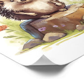 Waterverf Baby Hedgehog Kwekerij Muur Art Decor Poster (Hoek)