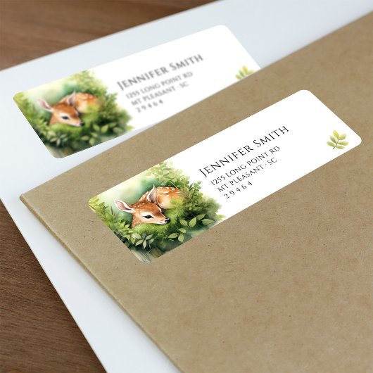 Waterverf Baby Herten Baby shower adreslabel Etiket