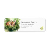 Waterverf Baby Herten Baby shower adreslabel Etiket (Voorkant)