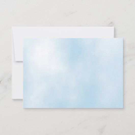 Waterverf Baby Herten Blauw Bloemen Dank u kaart (Achterkant)