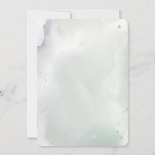 Waterverf Baby Herten Bloem Rozen Groen 1st Kaart (Achterkant)