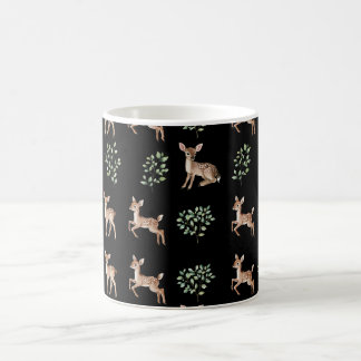 Waterverf Baby herten en bladeren patroon Koffiemok