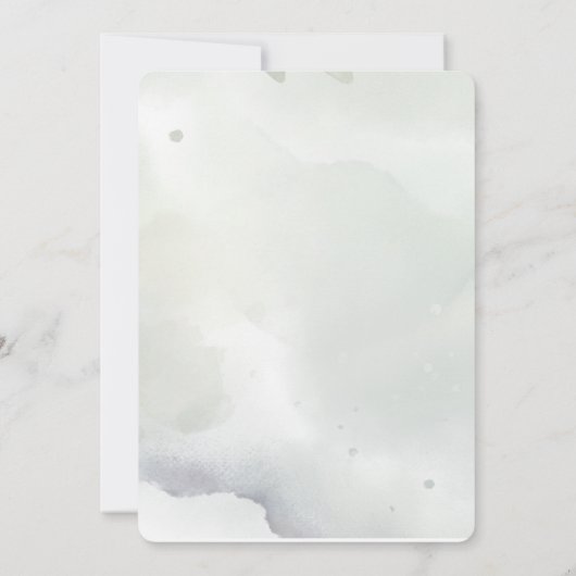 Waterverf Baby Herten Groen 1e Uitnodiging (Achterkant)