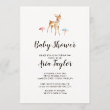 Waterverf Baby Herten met champignons Baby shower