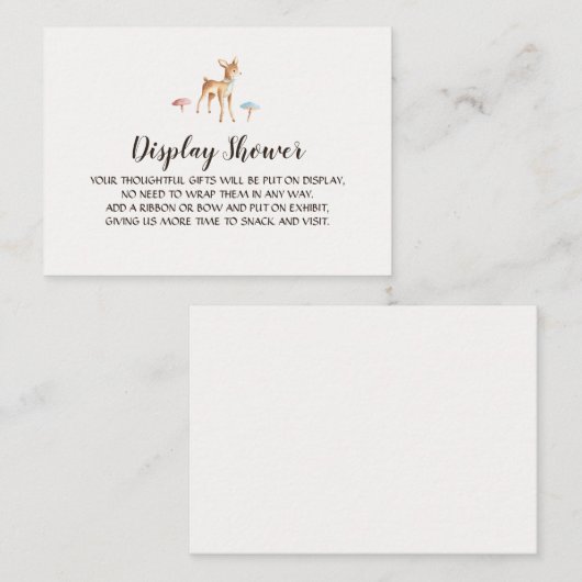 Waterverf Baby Herten met champignons Display Douc Informatiekaartje (Voorkant / Achterkant)