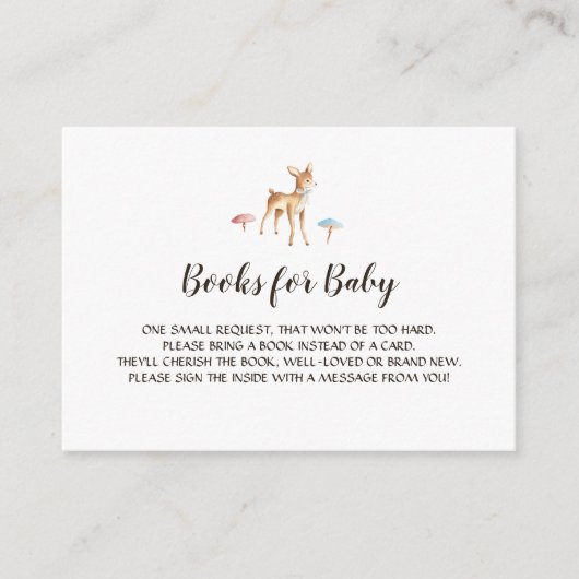 Waterverf Baby Herten op White Book Verzoek Informatiekaartje (Voorkant)