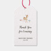 Waterverf Baby Herten op wit Baby shower Cadeaulabel (Voorkant)