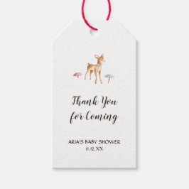 Waterverf Baby Herten op wit Baby shower Cadeaulabel