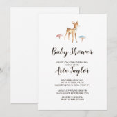 Waterverf Baby Herten op wit Baby shower Kaart (Voorkant / Achterkant)