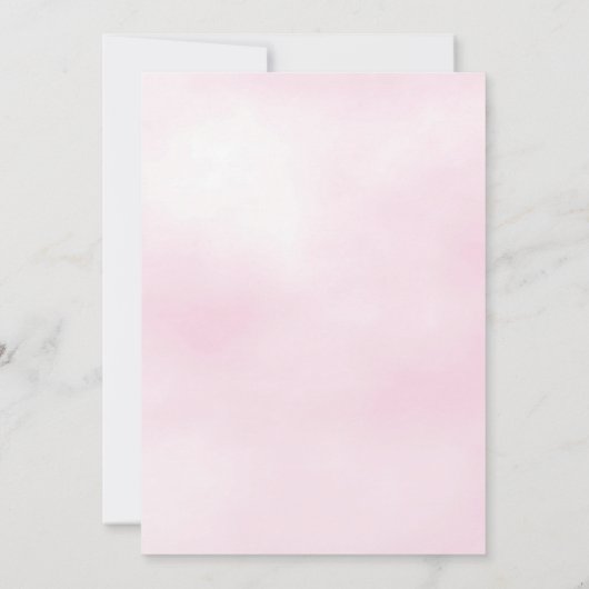 Waterverf Baby Herten Roze Bloemen Baby shower Kaart (Achterkant)