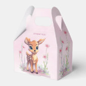 Waterverf Baby Herten Roze Bloemen Favor Box Bedankdoosjes (Achterkant)