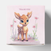 Waterverf Baby Herten Roze Bloemen Favor Box Bedankdoosjes (Bovenkant)