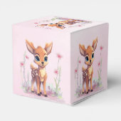Waterverf Baby Herten Roze Bloemen Favor Box Bedankdoosjes (Achterkant)