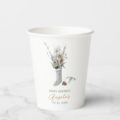 Waterverf Baby Het is koud buiten herten baby Show Papieren Bekers (Achterkant)