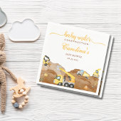 Waterverf baby in aanbouw baby shower servet